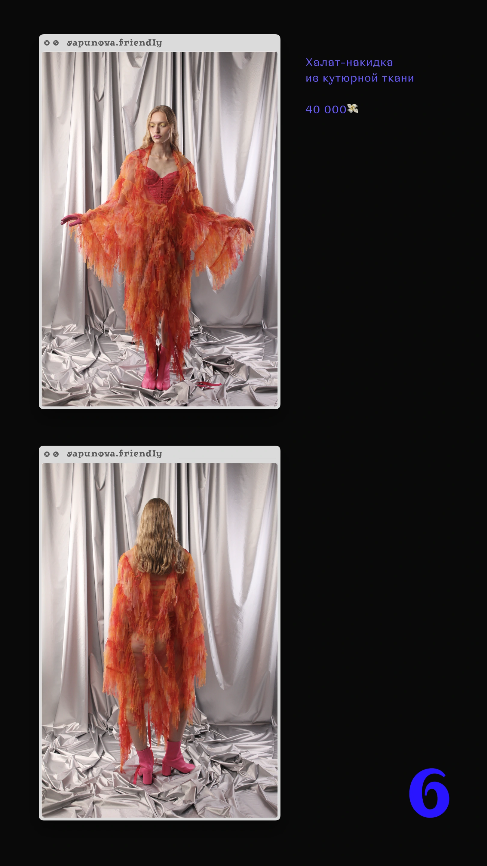 Первая коллекция, образ 6 с описанием и ценой